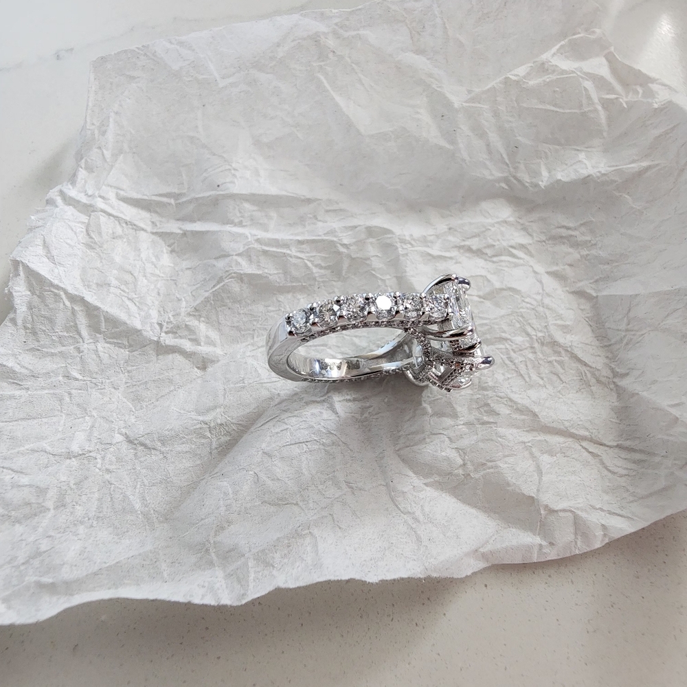 9.02 Total CT Lab Grown Platinum Engagement Ring  IGI Size 6 - Picture 10 of 16